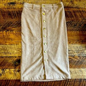 Suede high waisted pencil skirt